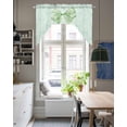 thumbnail image 4 of Green Bow Swag Valances for Windows, Small Curtains Drapes, Cute Bowknot Minimalist Solid Color Kitchen Window Curtains Over Sink Rod Pocket Window Treatment Valance for Bedroom/Bathroom 56"x36", 4 of 5