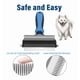 thumbnail image 4 of （blue）Pet Grooming Brush, Blue - Removes Loose Undercoat, Bristles with razor, Ergonomic Handle, For Long or Short Hair Breeds, 4 of 5