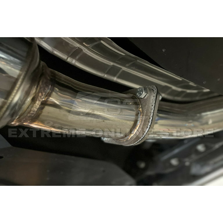 Replacement For 2015-2021 Subaru WRX STi T304 STAINLESS STEEL POLISHED  SILVER Resonated MidPipe Kit