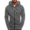 thumbnail image 2 of HBFAGFB Mens Hooded Versatile Sweatershirt Fall Lightweight Jackets with Zipper Pocket Grey Size 3XL, 2 of 3