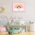 thumbnail image 6 of HVEST Pink Rainbow Canvas Wall Art Cute Cloud Nursery Wall Art Pink Nursery Wall Decor Framed for Girls Bedroom Bathroom Home Decor,16 X 12 inches, 6 of 7