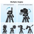 thumbnail image 5 of UEGOGO 67" Camera Tripod, Portable and Flexible Tripod with Clip and Adapter, Porfessional Aluminum Tripod Stand for Mirrorless/DSLR/Phone/Camcorder/Spotting Scopes/Binoculars/Telescope, 5 of 7