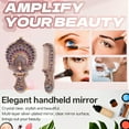 thumbnail image 2 of RAGUPEL Hand Mirrors with Handle,Oval Mirror Surface 5.3"*2.7"*0.8" Handheld Mirror with Handle,Decorative Peacock Engraving Small Mirror,Style5, 2 of 7