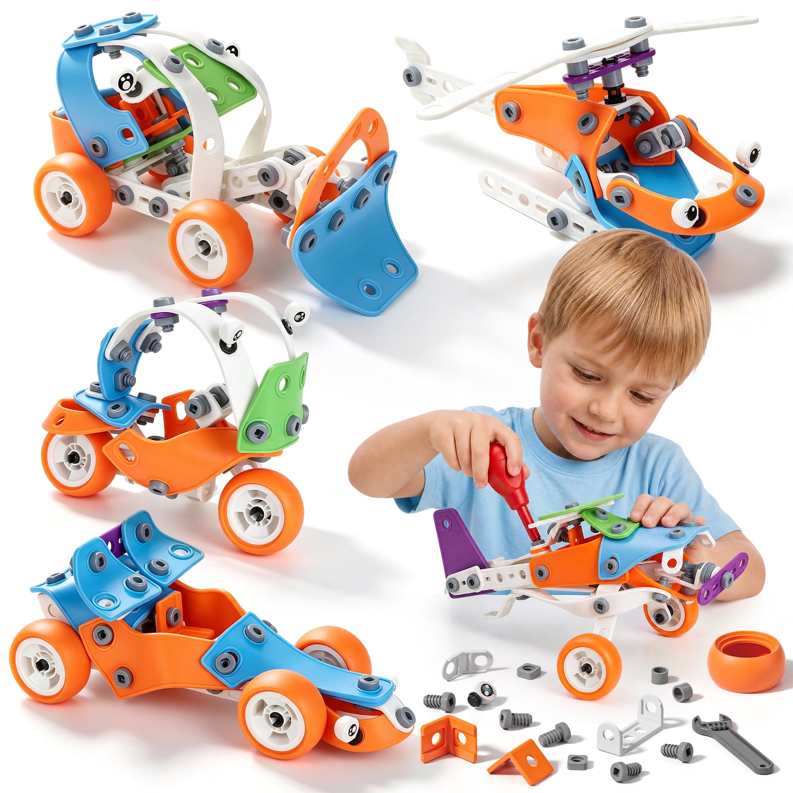 Building Toys for Boys 5 6 7 8 9+ Years, STEM Building Toys Blocks Kit Activities for Toddlers, Engineering Creative Games, Construction Toys, Preschool Educational Toys, Ideal Birthday Gift for Kids