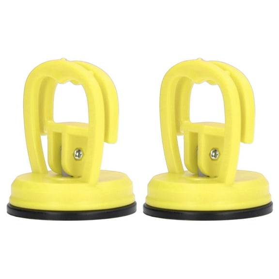 2 Pack Glass Suction Cup Floor Gap Fixer Lifter Floor Tile Suction Cup for Lifting Moving Glass, Tiles, Mirror with Buckle Puller [yellow]