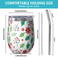 thumbnail image 5 of Christmas 12oz Stainless Steel Insulated Wine Tumbler with Lid and Straw – Double Wall Vacuum Mug for Hot & Cold Drinks, 304 Steel Interior, Sweat-Free Design, 5 of 5