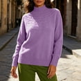 thumbnail image 6 of MYAOYINo Boundaries Women's Cozy Mock Neck Sweater Long Sleeve Pointelle Knit Casual Top, 6 of 7