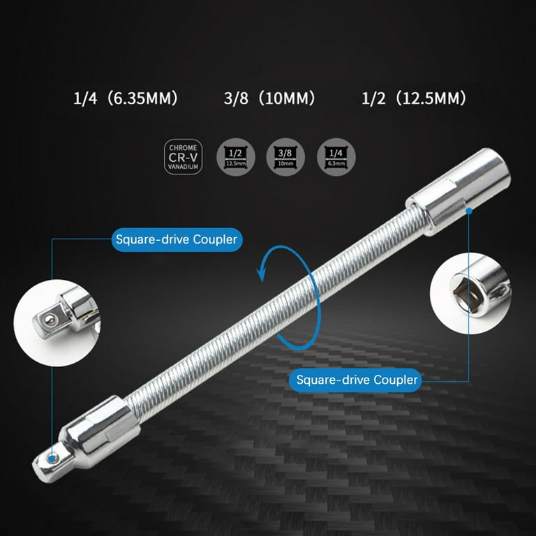 3Pcs Flexible Socket Extension Cables 1/4 3/8 1/2 Flex, 42 OFF