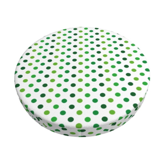 Kdxio Green polka dots Stool Covers Round,Stretch Round Bar Stool Covers Washable Bar Stool Cushion Slipcover for 12-15 Inch Chair-12 inch