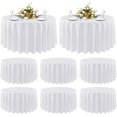 thumbnail image 1 of LAICAIW Lot de 8 Nappes Rondes 90 Pouces Blanches, Nappe Résistante aux Taches et aux Plis - Nappe en Polyester Lavable pour Table à Manger, Buffets, Fêtes et Camping, 1 of 7