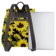 thumbnail image 3 of Balery Sunflowers In Vintage Mochila de Cuero para Mujeres, Gran Capacidad, Bolsa de Viaje Multifuncional, Mochila de Cuero y Bolsa de Hombro para Mujeres, 3 of 4