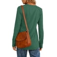thumbnail image 5 of Women's Long Sleeve Shirts 2026 Spring Fashion Dressy Casual Tops Trendy Henley Blouses Cute Work Outfits Clothes, Dark Green, L, 5 of 5
