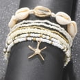 thumbnail image 4 of DESIGNICE Pearl and Beaded Anklet Set for Women,Gold Color Ankle Bracelet,Beach Foot Jewelry, 4 of 5