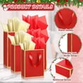 thumbnail image 3 of 12 Sets Metallic Paper Gift Bags with Handle Tissue Paper Include 8", 10", 13" Thank You 5 Senses Gift Bags for Him Her Birthday Wedding Groomsmen Favor Thanksgiving Christmas(Red,Gold), 3 of 4