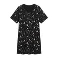 thumbnail image 2 of MINTREUS Women's Plus Size Nightgown Short Sleeve Nightshirt V Neck Sleep Shirt Loose Loungewear Casual Sleepwear 1X-5X, 2 of 9