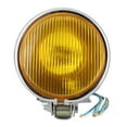thumbnail image 1 of Faro delantero universal estilo retro vintage para motocicleta, accesorio para modificación de motocicletas, carcasa plateada, cristal amarillo., 1 of 10