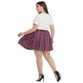 thumbnail image 5 of HDE Plus Size Plaid Skirt Lingerie Pleated Mini Skater Skirts (Pink Plaid, 16), 5 of 6