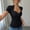 7# Black, variant on Short Sleeve for Women Shrug Style Fitted Ruched Front Neck Pullover Tee Top Stretchy Basic Layering Shirt Pink 2XL