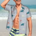 thumbnail image 5 of Lsque Turtles And Shells pattern Hawaiian Shirt for Men, Unisex Summer Beach Casual Short Sleeve Button Down Shirts-Large, 5 of 9