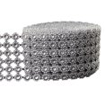thumbnail image 1 of Coofit 2 Rouleaux Ruban de Strass 6 Rangées Fleur Maille Cristal Ruban Ruban Diamant, 1 of 10