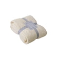 thumbnail image 2 of Soft Flannel Blanket Cozy Warm Washable Fuzzy Cover for Napping Lounging and Home Decor, White, 2 of 9