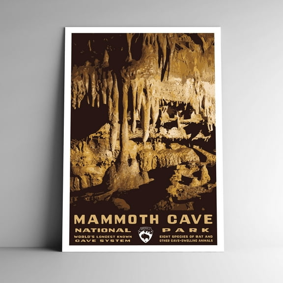 Mammoth Cave National Park Vintage Travel Poster / Postcard WPA Style Retro Kentucky