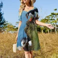 thumbnail image 4 of Vestido de manga corta Peeking Puffins, ropa de mujer, novedades, tendencias de ropa de mujer, 4 of 7