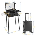 thumbnail image 4 of EasyinBeauty LED Light Rolling Make-up Box Hidden Bracket Storage Trolley Case with Key Lock, 4 of 10