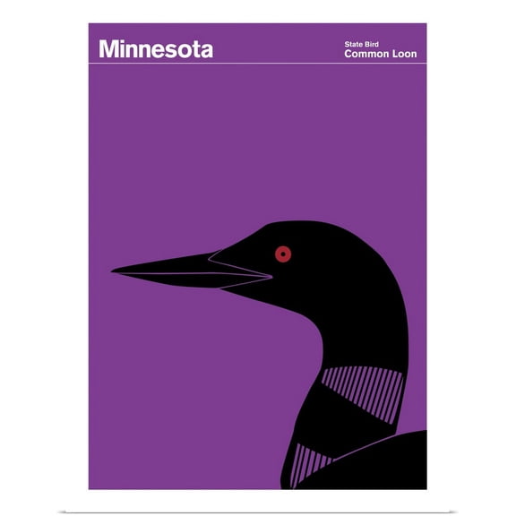 Great BIG Canvas | Rolled Print Collection Poster Print entitled State Posters - Minnesota State Bird: Common Loon