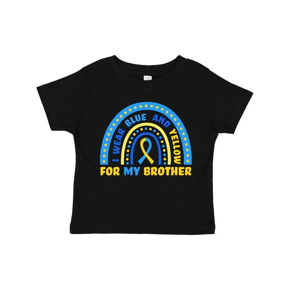 Inktastic I Wear Blue and Yellow for My Brother Down Syndrome Awareness Rainbow Boys or Girls Toddler T-Shirt