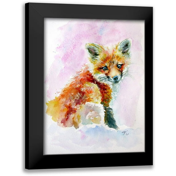 Kovacs, Anna Brigite 15x18 Black Modern Framed Museum Art Print Titled - Cute Fox cub