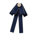 thumbnail image 4 of Segolike Bow Tie for Women Neck Tie Brooch Pin Collar Pin Decoration Ribbon Tie Pre Tied Bowtie for Costume Accessories School Holiday Blue, 4 of 8