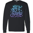 thumbnail image 3 of Inktastic Winter Let It Snow Lettering in Blue with Snowflakes Long Sleeve T-Shirt, 3 of 5