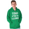 thumbnail image 5 of Como Se Llama Alpaca Animal Humor Zip Up Hoodie Men's Women's Brisco Brands 2X, 5 of 6
