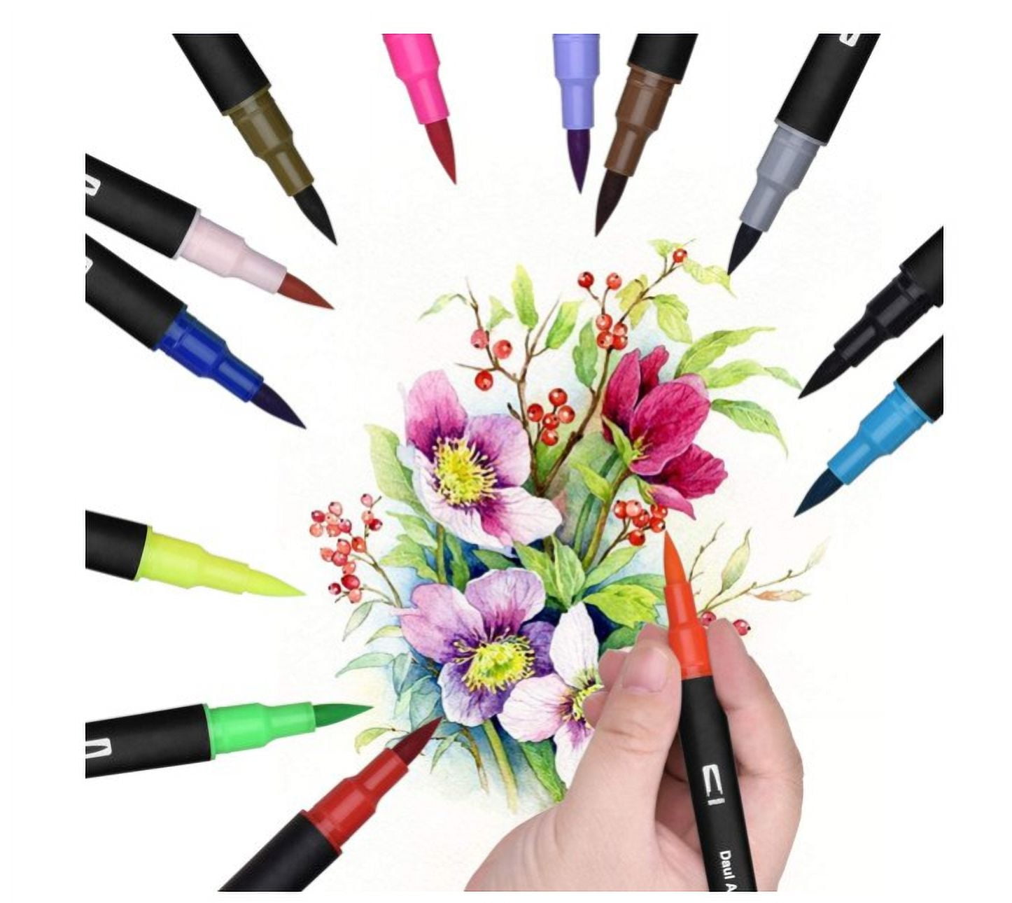 4pcs/Set Retro Color Art Marker Pens Dual-side Handdrawn Pen Writing  Student Line Drawing Pen for Drawing Lettering Paint