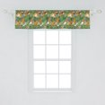 thumbnail image 2 of Ambesonne Exotic Window Valance, Continuous Pattern with Tropical Foliage Plant Leaves and Bird of Paradise Flower, Curtain Valance for Kitchen Bedroom Decor with Rod Pocket, 54" X 12", Multicolor, 2 of 2