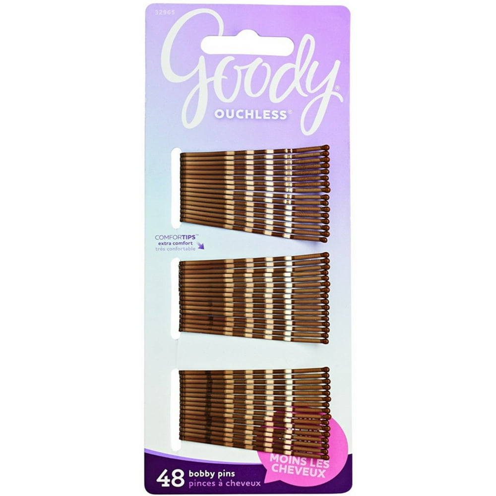 3 Pack Goody Ouchless Bobby Pin, Crimped Brown, 2 Inches 48 ea