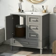thumbnail image 5 of Harper & Bright Designs 30" Bathroom Vanity, Bathroom Cabinet with Sink Combo Set, Bathroom Storage Cabinet with Soft Closing Door and 3 Drawers, Grey, 5 of 15