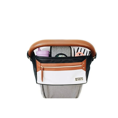 UPC: 0810434031255 | Itzy Ritzy Adjustable Stroller Caddy / Organizer Featuring Two Built-in Front Zippered Pocket and Adjustable Straps to Fit Nearly Any Stroller Coffee and Cream Coffee & Cream