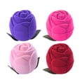 thumbnail image 1 of Shisuyan 4pcs Delicate Jewelry Box Rose Design Ring Case Ring Storage Box Wedding Jewelry Gift Holder (Red, Purple, Pink, Peach Blossom), 1 of 8