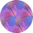 thumbnail image 1 of Ahgly Company Tapis d'Intérieur Rond Lavable en Machine Transitionnel Violet, 5 Pieds Rond, 1 of 7