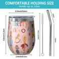 thumbnail image 5 of 12oz Stemless Wine Tumblers Pink Christmas Nutcracker Pattern Vacuum Insulated Stainless Steel Travel Tumbler Cups Mug with Lid and Straw for Champaign,Cocktail,Beer with Cleaning Brush, 5 of 5