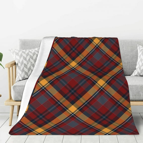 Fuzoiu Buffalo Check Plaid Print Flannel Throw Blanket,Light Weight Warm Decorative,Throw Blanket Cover for Sofa, Couch, Bedroom,Travel-40"x30"