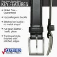 thumbnail image 5 of Nickel Smart Silver Square Titanium Leather Belt - Black, 5 of 7