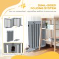 thumbnail image 2 of PawHut 80" Extra Wide Freestanding Pet Gate with Support Feet, Light Grey, 2 of 3
