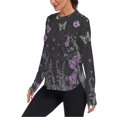 thumbnail image 2 of FORMRS Womens Long Sleeve Shirts UPF 50+ Sun Protection Quick Dry Fishing Hiking Tops, Size S-2XL, Gothic Floral Print, 2 of 8