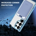 thumbnail image 2 of ELEHOLD Clear Magnetic Wallet Case For Samsung Galaxy S23 Ultra , Mag Safe Compatible Transparent Hard PC + TPU Back Shockproof Protection Case Cover with Magnetic Card Holder ,Blue, 2 of 8