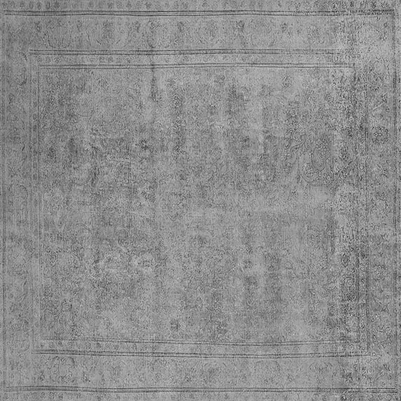 Ahgly Company Indoor Square Oriental Gray Industrial Area Rugs, 6' Square