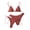 Watermelon Red, variant on Staron Women's Bikini Set Solid Color Backless Strappy Bandeau Swimsuit with Removable Padded Bra High Cut Two Piece Bathing Suit for Beach Vacation Pool Party, Hot Pink L
