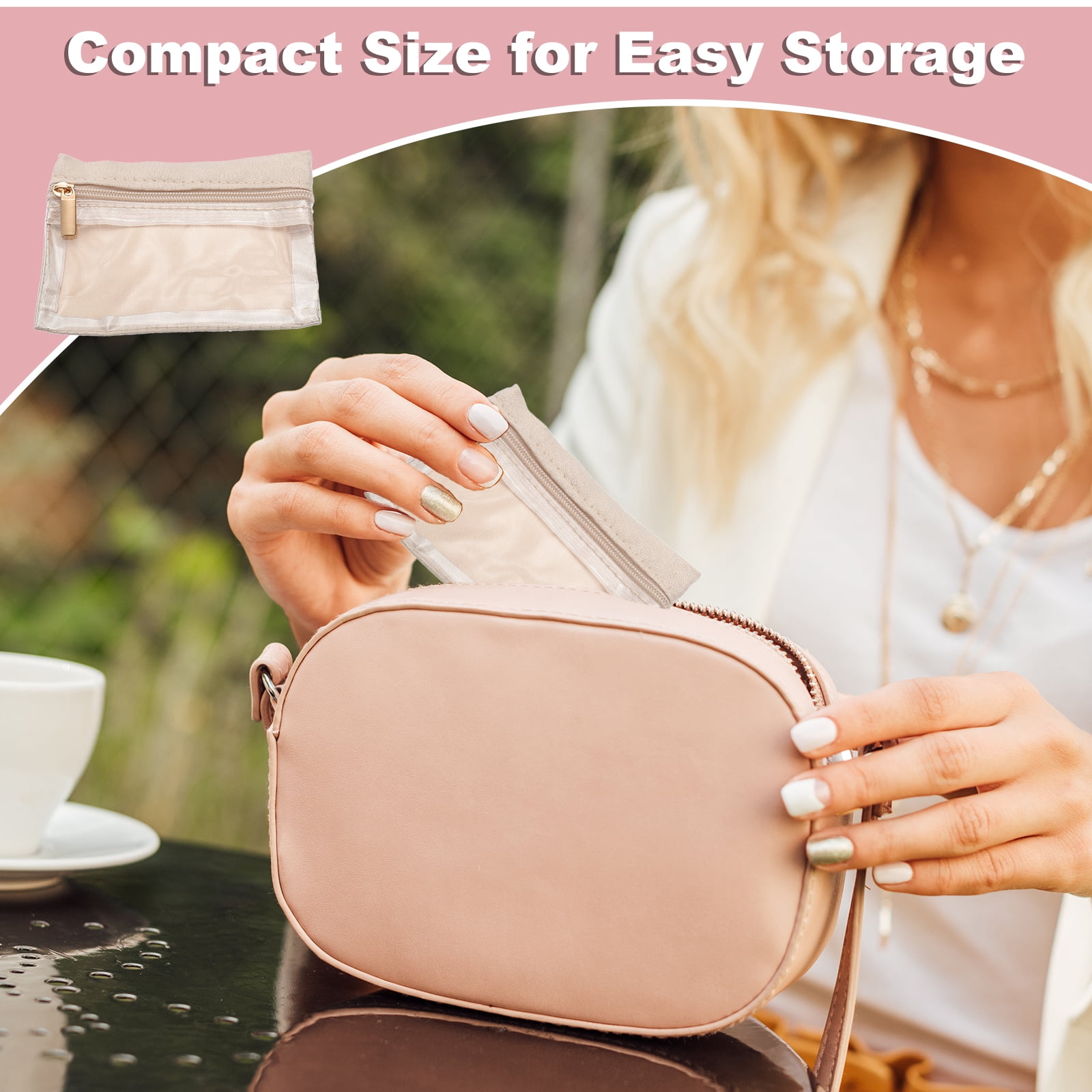 Unique Bargains Soft Portable Small Flannel Organizer with Zipper Khaki
